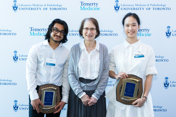 From left to right: Parth Shah, Dr. Rita Kandel and Huidan Zuo